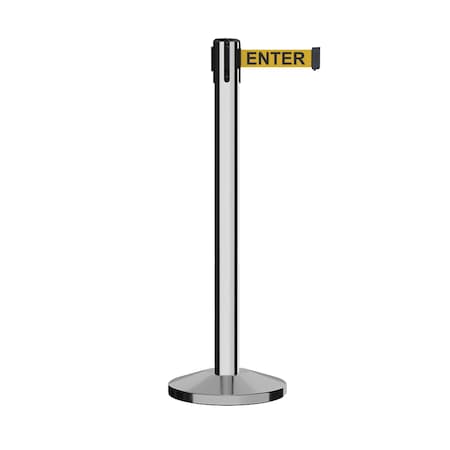 Montour Line Stanchion Belt Barrier Pol.Steel Post 14ft. Caution Belt ES660-PS-CAUYB-140